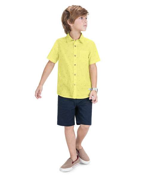 Camisa Infantil Masculina Com Botões Trick Nick Verde