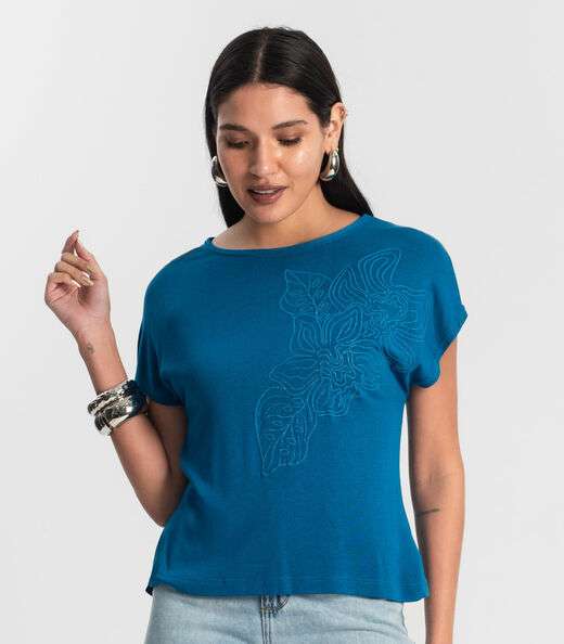 Blusa Tricot Feminina Rovitex Azul