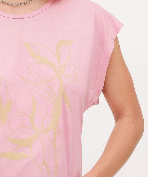 Blusa Feminina Estampa Flores Manga Curta Marisa