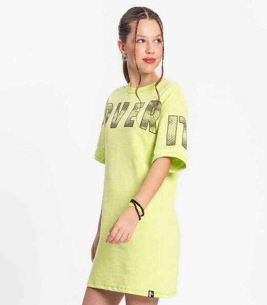 Vestido Juvenil Feminino Em Moletinho Minty Verde