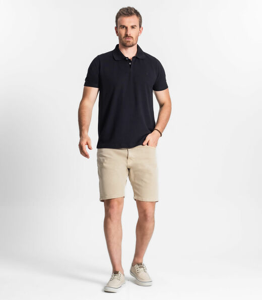 Camisa Polo Básica Masculina Diametro Preto