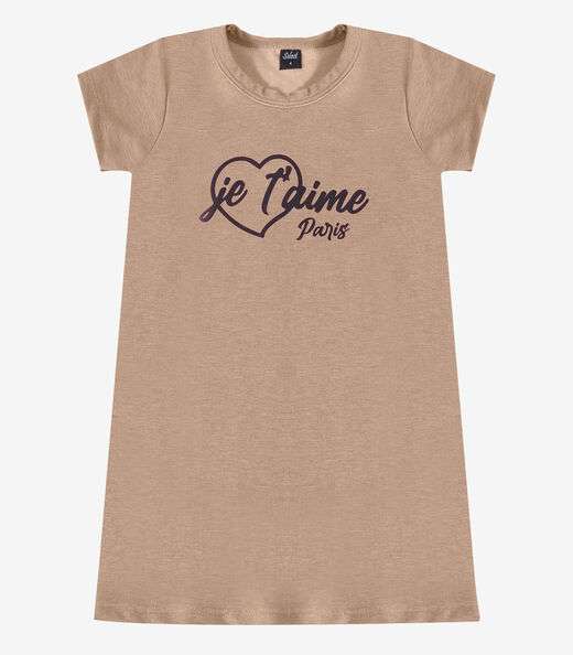 Image_Vestido Feminino Infantil em Molecotton Select Marrom