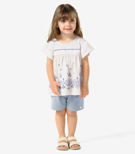 Conjunto Infantil Bata Com Short Trick Nick Bege