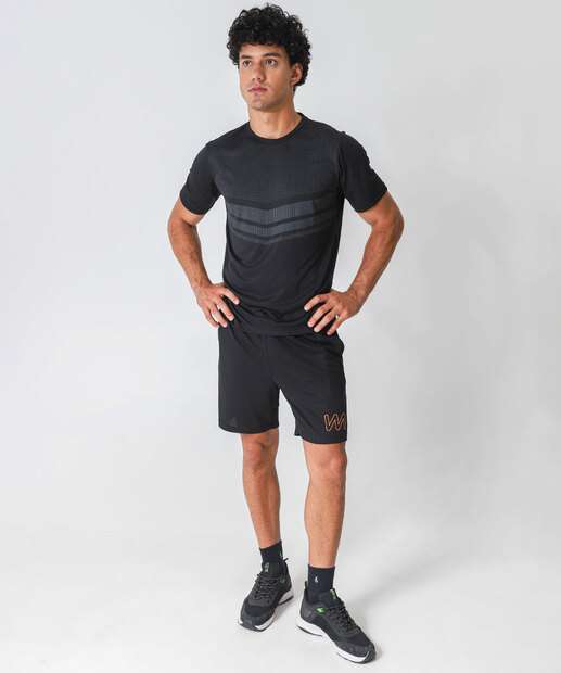 Camiseta Masculina Fitness Estampada MR Preto