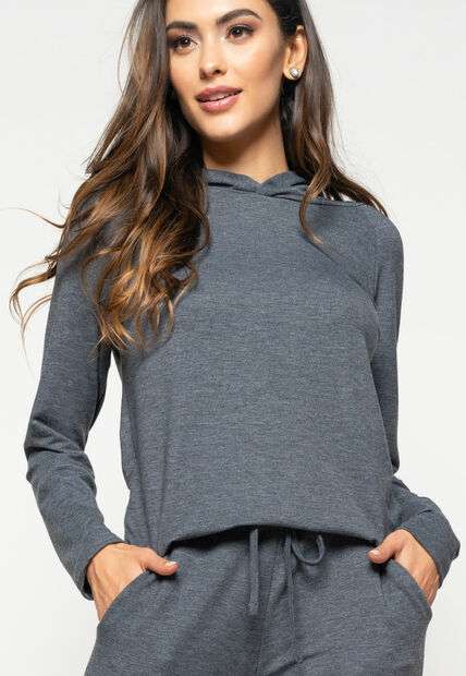 Casaco  Comfy Com Capuz Moletinho Grafite