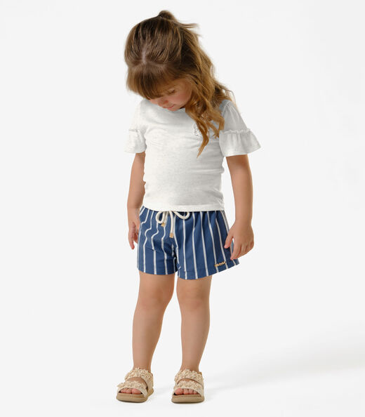 Conjunto Infantil Blusa Com Shorts Trick Nick Bege
