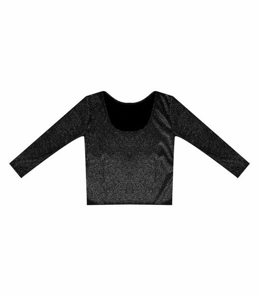 Blusa Manga Longa Feminina Infinita Cor Preto