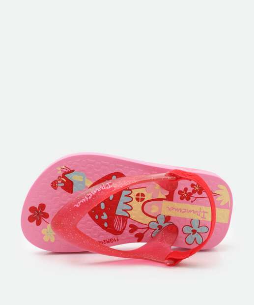 Chinelo Ipanema Infantil Bebê Estampada Rosa