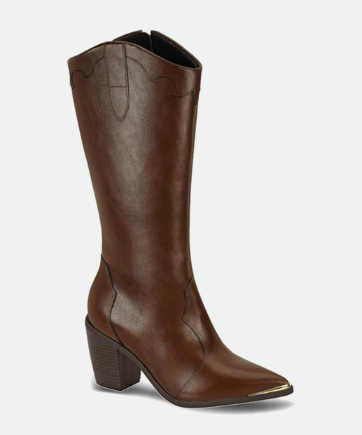 Bota Feminina Country Salto Grosso Bico Fino Vizzano