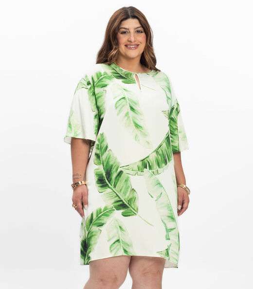 Image_Vestido Feminino Plus Size Curto Secret Glam Bege