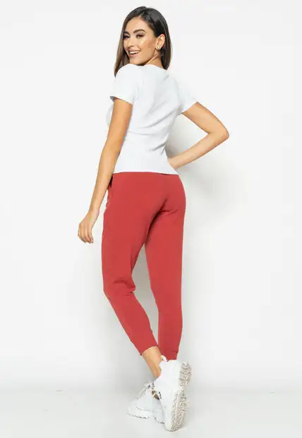 Calça  Jogger Comfy Malha Canelada Terracota Salvatore Fashion