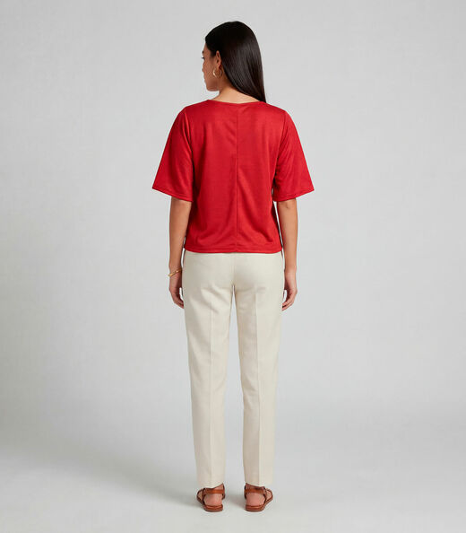 Blusa Feminina Manga Gôde Ampla Infinita Cor Vermelho