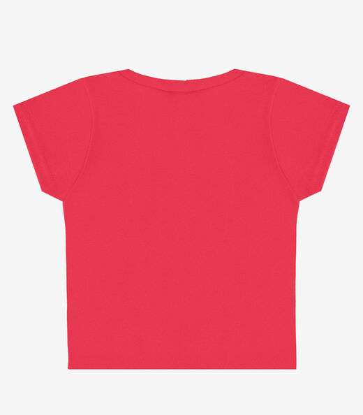 Blusa Básica Infantil Manga Curta Lisa Soletex Rosa