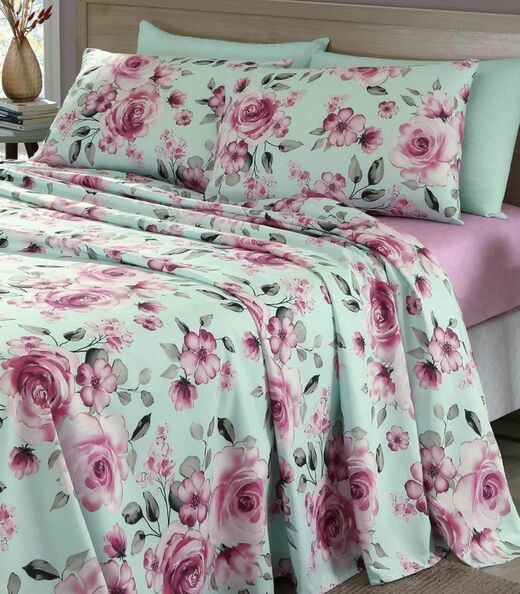 Jogo De Cama Solteiro 3 Peças Lar E Lazer Verde