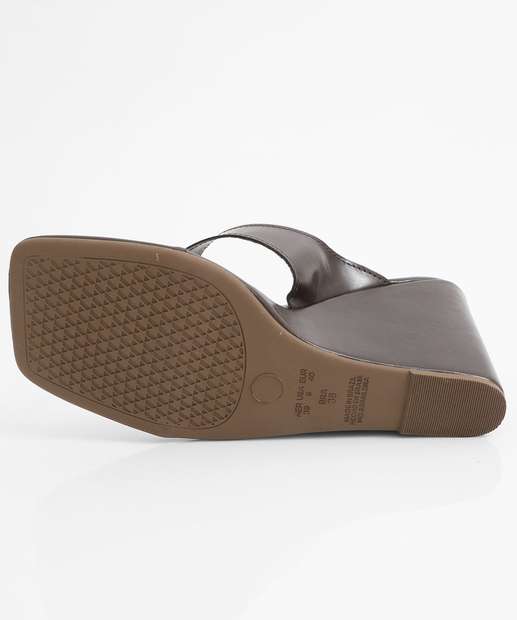 Tamanco Feminino Anabela Salto Grosso Via Uno Marrom