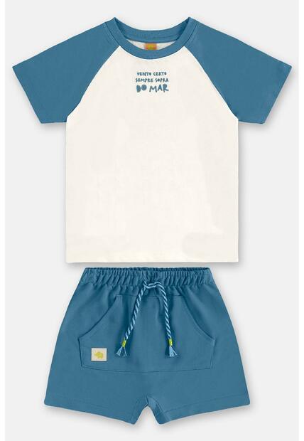 Conjunto Menino Camiseta e Short Três e Já