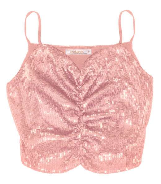 Top Cropped Em Paetê Endless Unica