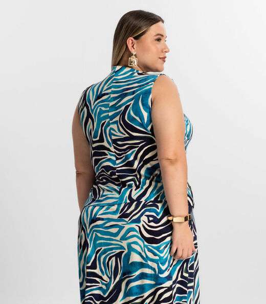 Regata Feminina Plus Size Secret Glam Azul