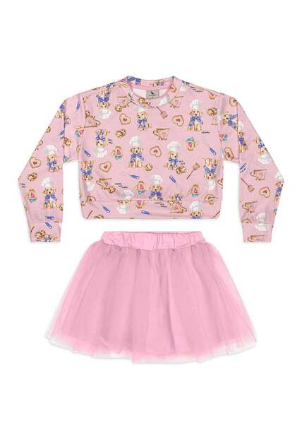 Conjunto Blusão Saia de Tule Quimby