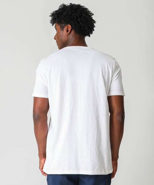 Camiseta Masculina Estampa Listras Manga Curta MR