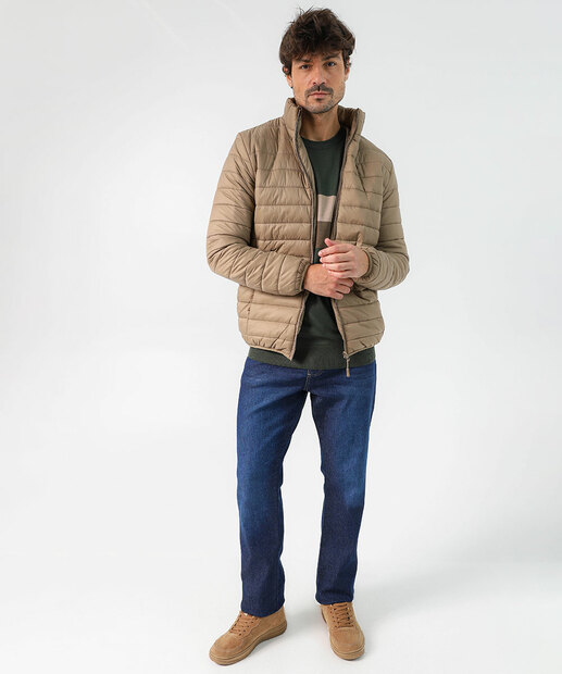 Jaqueta Masculina Puffer Bolsos MR Caqui