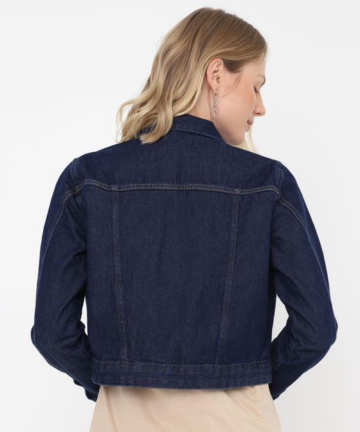 Jaqueta Feminina Jeans Cropped Marisa Azul