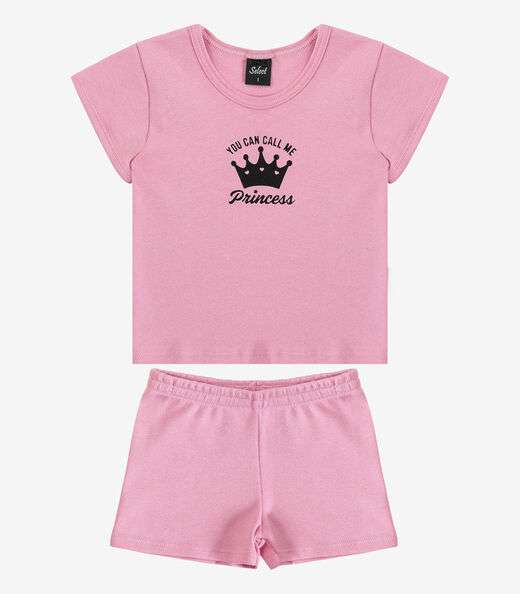 Image_Conjunto Infantil Blusa com Shorts Select Rosa