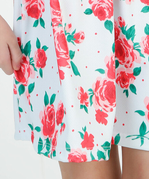 Vestido Infantil Sem Manga Estampa Floral Marisa Tam 4 a 10