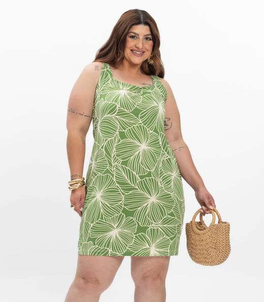 Image_Vestido Curto Feminino Plus Size Secret Glam Verde