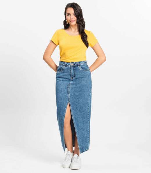 Blusa Feminina Viscotorcion Básica Rovitex Amarelo