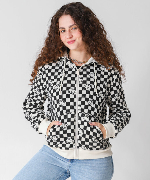Image_Casaco Feminino Moletom Capuz Snoopy Preto
