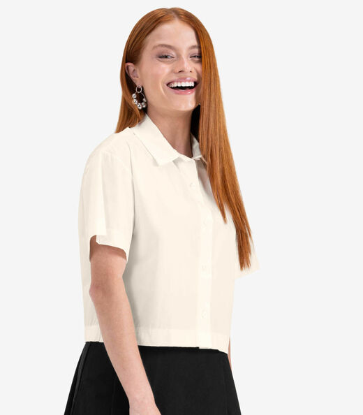 Camisa Feminina Tricoline Minty Bege