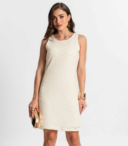Vestido Em Tricot Duo Endless Bege