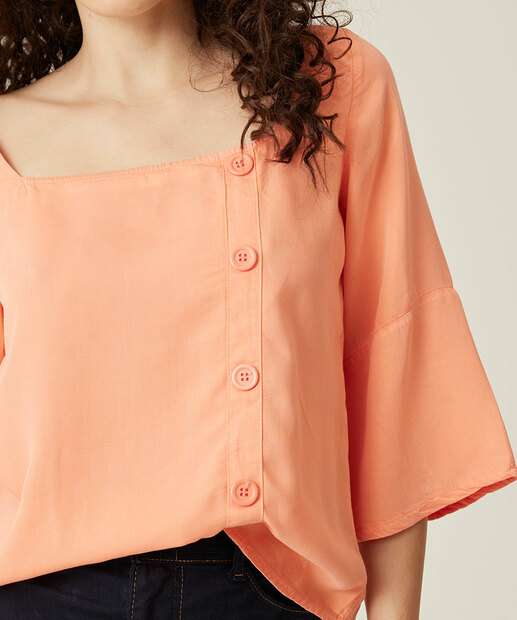 Blusa Feminina Botões Manga 7/8