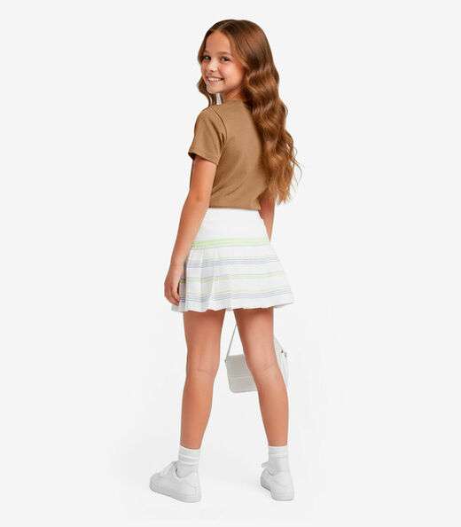 Blusa Básica Infantil Manga Curta Lisa Soletex Marrom