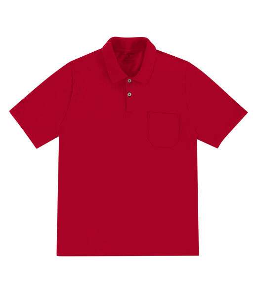 Polo Masculina Com Bolso Cotton Leve Diametro Vermelho