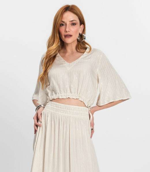 Image_Blusa Feminina Manga 3/4 Endless Bege