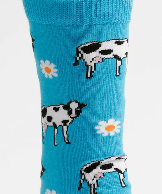 Meia Feminina Cano Alto Estampa Vaca Marisa