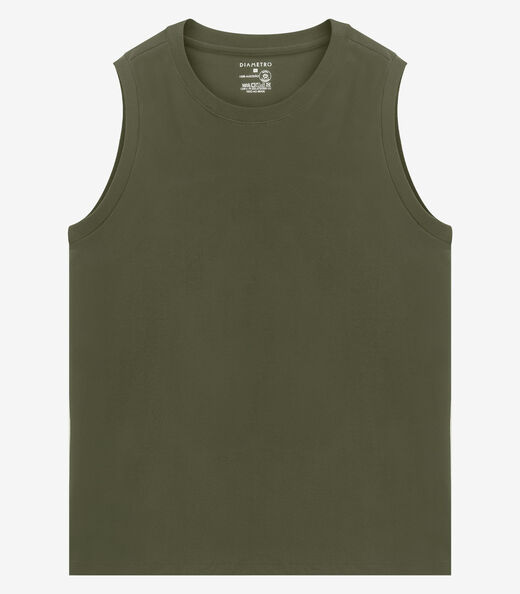 Regata Masculina Básica Meia Malha Diametro Verde