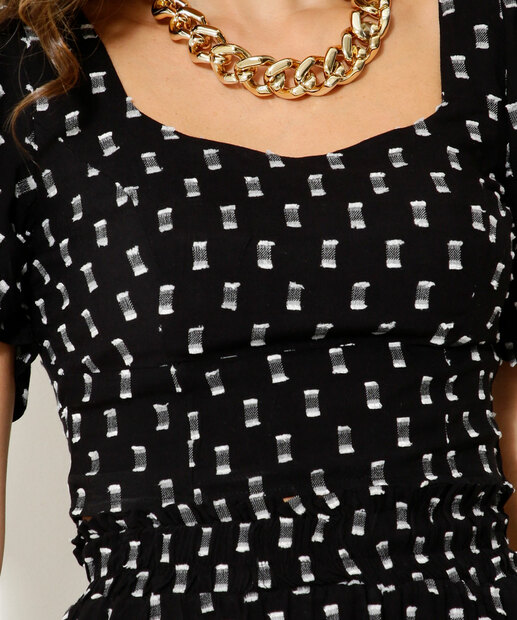 Blusa Cropped Feminina Estampada Manga Curta Marisa