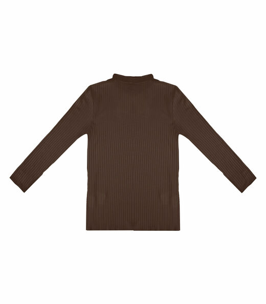 Blusa Manga Longa Feminina Canelada Select Marrom