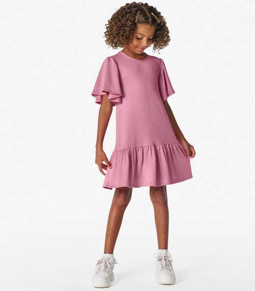 Vestido Infantil em Malha Star Shine Trick Nick Rosa