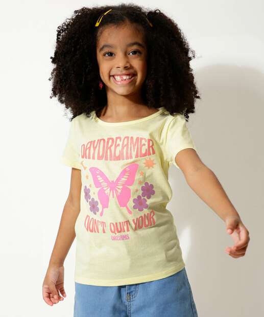 Camiseta Infantil Borboleta Marisa Tam 4 a 10