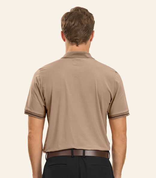 Polo em Cotton Leve Masculina Diametro Marrom