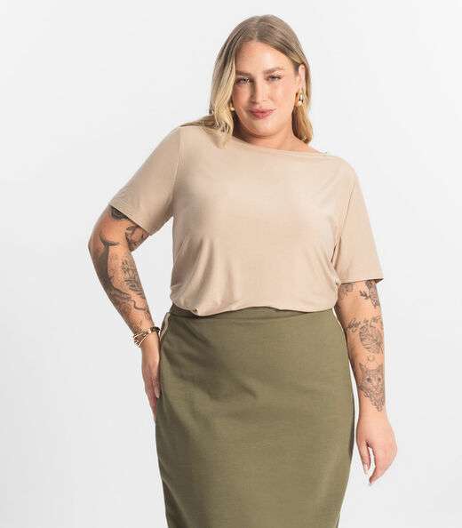 Image_Blusa Feminina Manga Curta Secret Glam Marrom