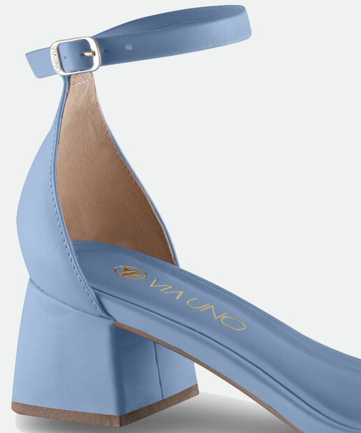 Sandália Salto Grosso Feminina Via Uno