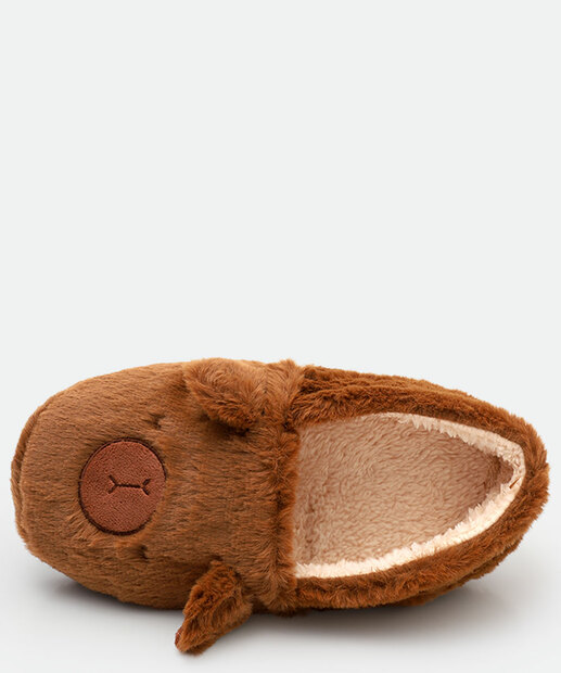Pantufa Feminina Fechada Capivara Marisa Marrom