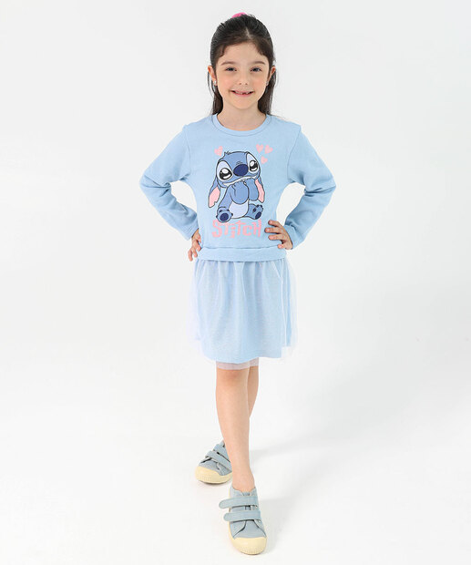 Image_Vestido Infantil Stitch Azul Tam 4 a 10
