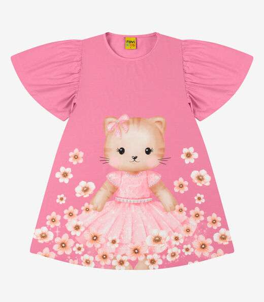 Image_Vestido Poly Flex Touch - Meia Malha Rovi Kids Rosa