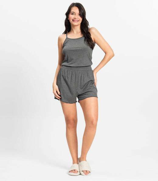 Pijama de Alça Feminino Select Cinza